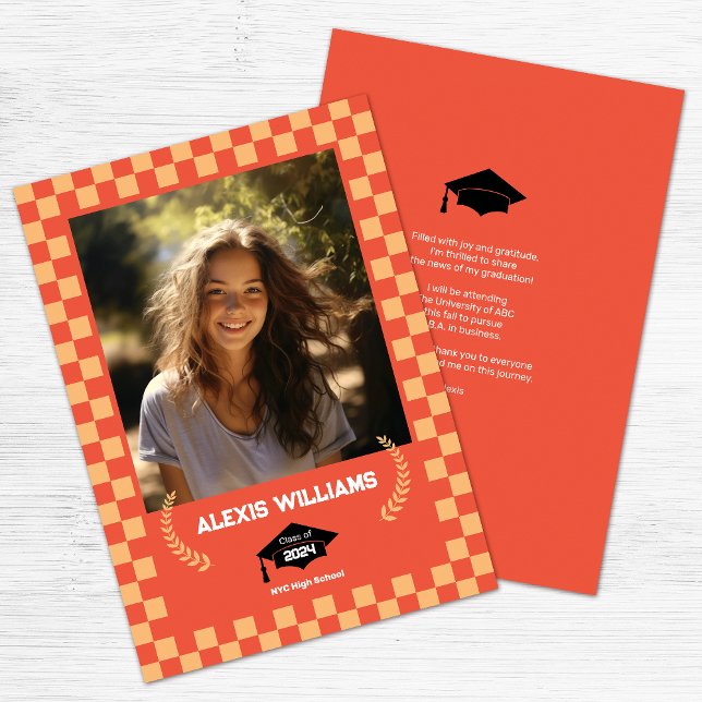 Anúncio Orange Xadrez Foto Personalizada  (Criador carregado)