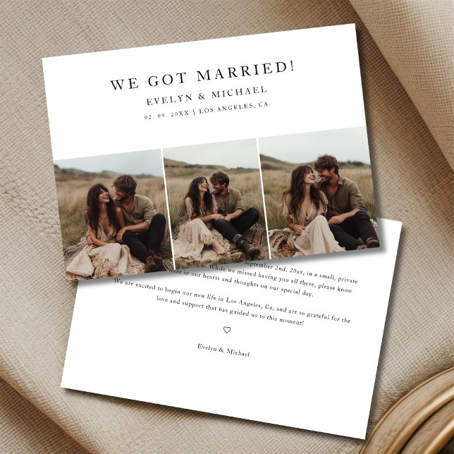 Anúncio Orçamento Moderno de Casamento Boho Ficamos Casado (Criador carregado)