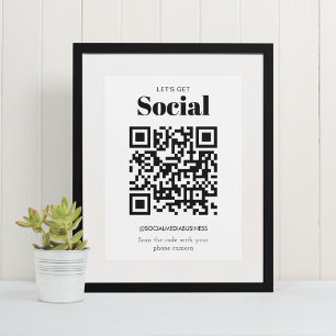 Anúncio Orçamento Simples Vamos Ficar Sociais Código QR Mí