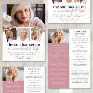 Anúncio Ordem de Serviço Funeral de Colagem de Fotos Moder