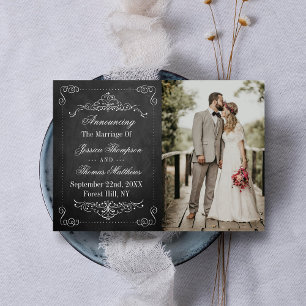 Anúncio Ornamentado Flourish Chalkboard Wedding Casamento 