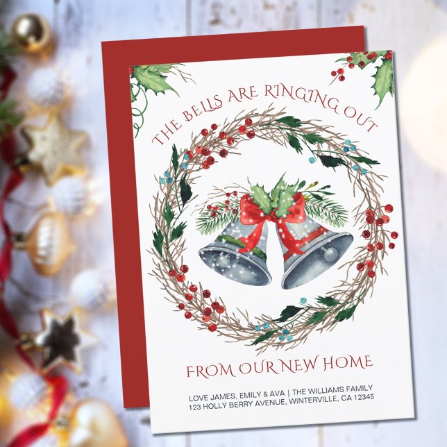 Anúncio Os sinos estão tocando Holly Wreath se movendo (Criador carregado)