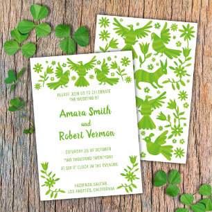 ANÚNCIO OTOMI, MEXICA, VERDE, FLORES E AVES