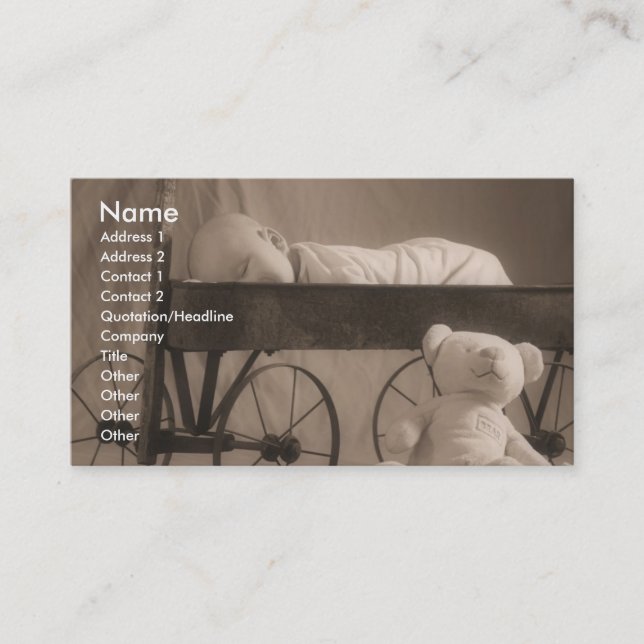 Anúncio ou negócio do bebê (Frente)