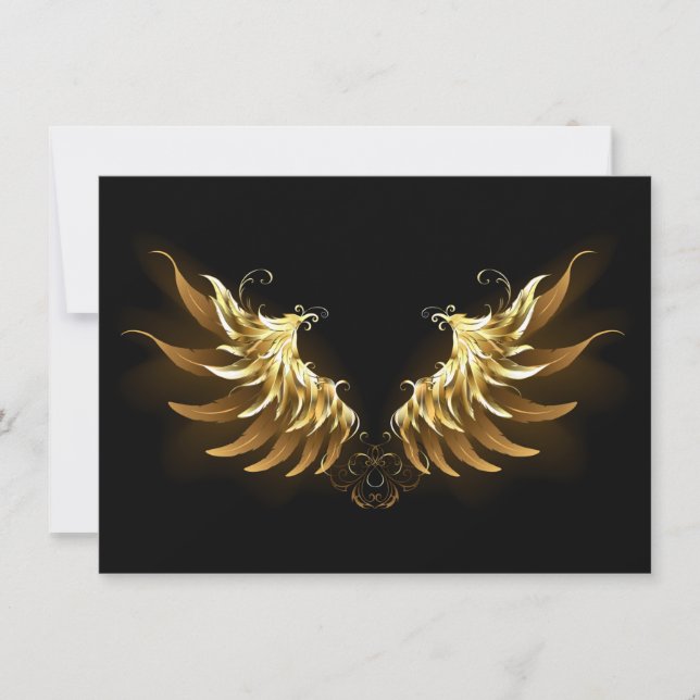 Anúncio Ouro Angel Wings sobre fundo preto (Frente)