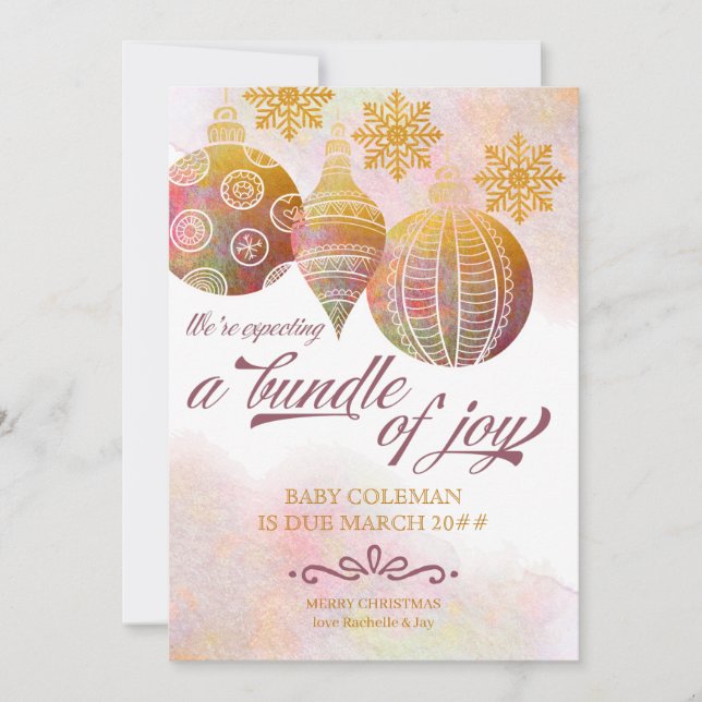 Anúncio Pacote de Enfeites de natal de Joy Photo Gravidez (Frente)