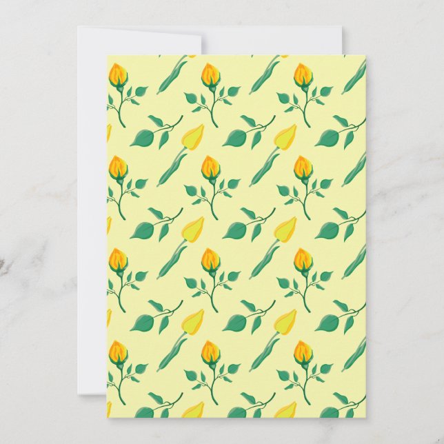 Anúncio Padrão floral com rosa amarela e flores tulipas (Frente)
