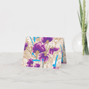 Anúncio Padrão floral vibrante com púrpura e azul f