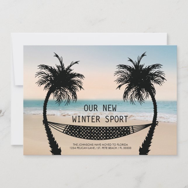 Anúncio Palm Trees e Hammock em Florida Beach Moving (Frente)