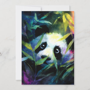Anúncio Panda Peeking Bamboo Watercolor