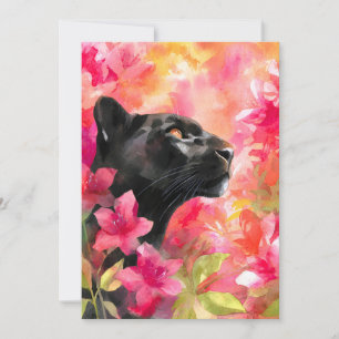 Anúncio Pantera Negra Selvagem Floral Selvagem Elegante