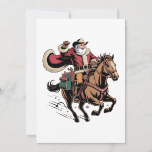 Anúncio Papai Noel Cowboy Montado a Cavalo Natal