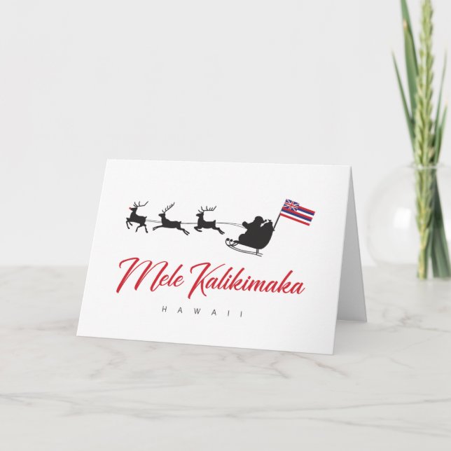 Anúncio Papais noeis de Natal Mele Kalikimaka com bandeira (Frente)