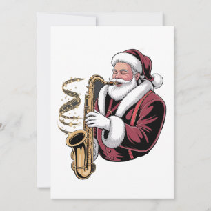 Anúncio Papais noeis Jogando Saxofone Xmas Musicalista Sax