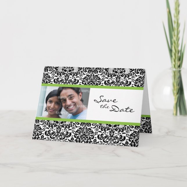 Anúncio Papel de parede do Damasco Salve a placa de data (Frente)