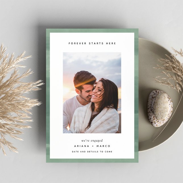 Anúncio Para sempre começa aqui | Noivado de fotos (Criador carregado)