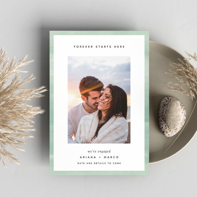 Anúncio Para sempre começa aqui | Noivado de fotos (Criador carregado)