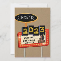 Parabéns Graduado 2023 Papel Kraft Cartaz Retro