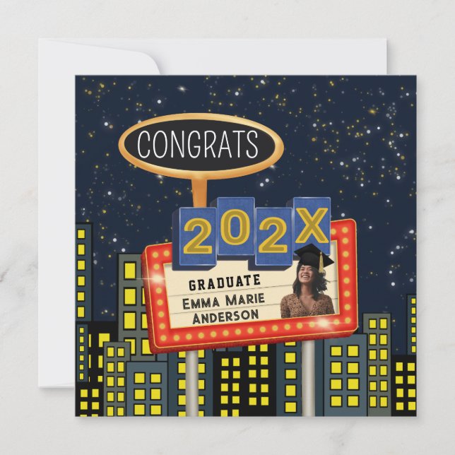 Anúncio Parabéns Graduado Cartaz de Foto da Cidade (Frente)