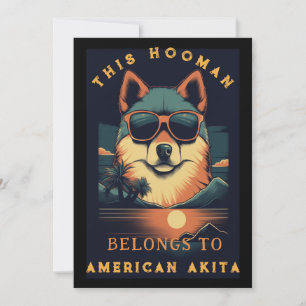 Anúncio Parente americano curioso Akita Dog Personalizado