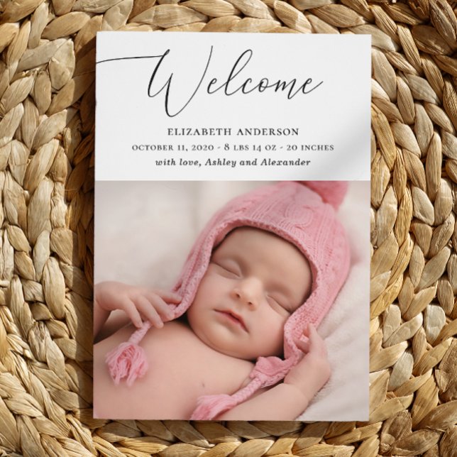 Anúncio Parto de bebê com guião elegante minimalista (Criador carregado)