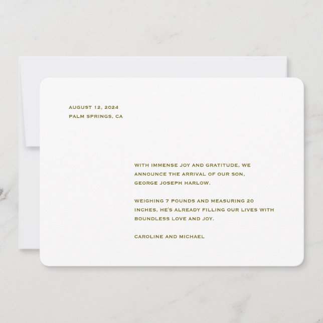 Anúncio Parto neutro de gênero minimalista (Frente)