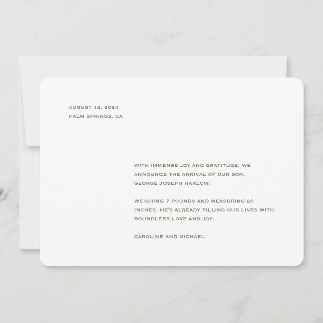 Anúncio Parto neutro de gênero minimalista (Frente)