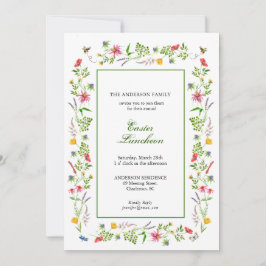 Anúncio Páscoa de flor silvestre de aquarela elegante Brun