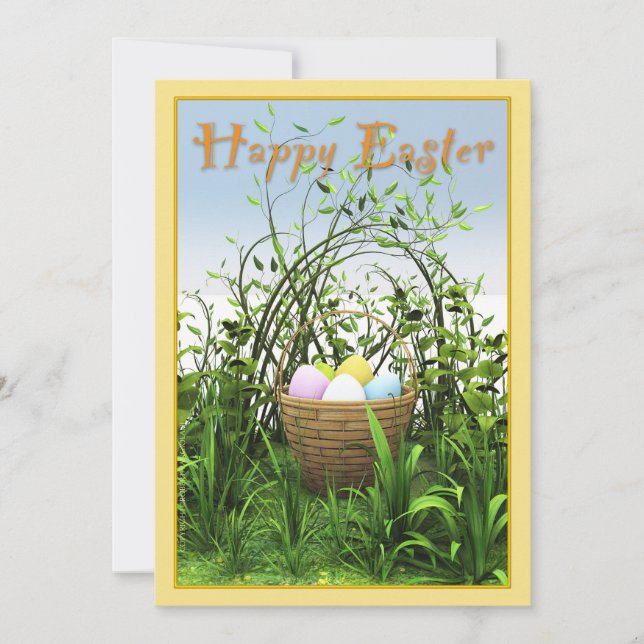 Anúncio Páscoa - Uma cesta de ovos no campo (Frente)