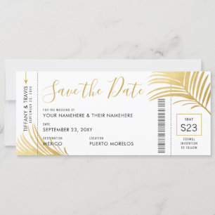 Anúncio Passe de Embarque de Palma Dourada Moderna Salve a