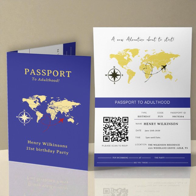 Anúncio Passport to Adulthood Blue 21st birthday (Criador carregado)
