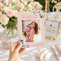 Pastel Chic Floral Menina Foto Graduação
