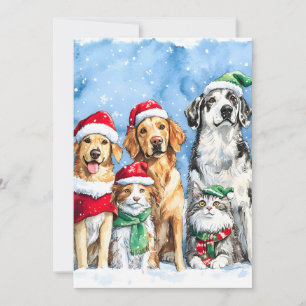 Anúncio Patas Nevadas Festivo Fofo Natal Animais de Estima