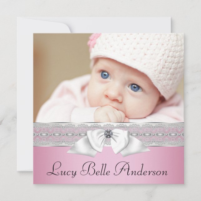 Anúncio Pearls Pink Black Baby Girl Fotografia Birn (Frente)