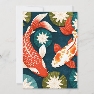 Anúncio Peixes Koi Japoneses Jardim Zen de Flores de Lótus