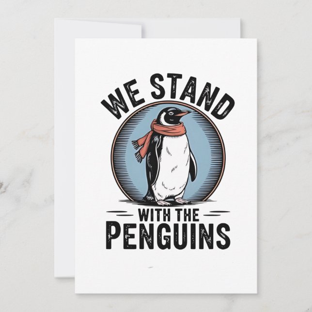 Anúncio Penguin Engraçado Resiste Protesto Contra Tarrifs (Frente)