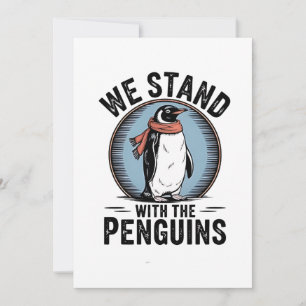 Anúncio Penguin Engraçado Resiste Protesto Contra Tarrifs