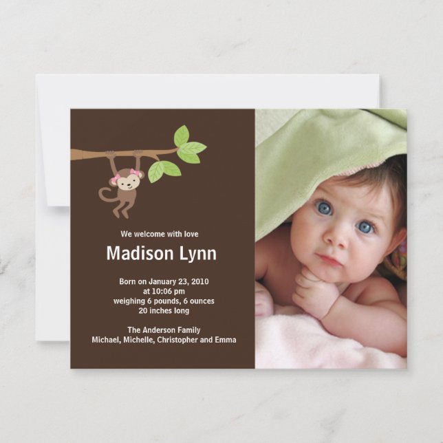 Anúncio pequeno da foto do nascimento do bebé do (Frente)