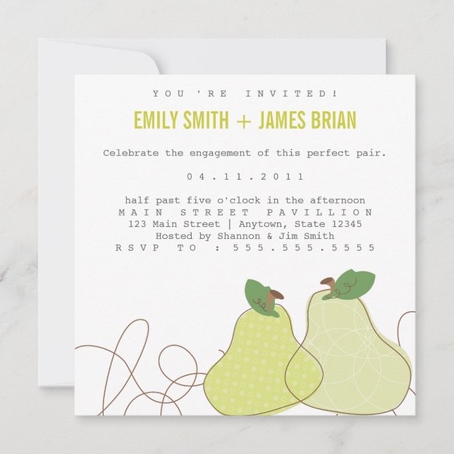 Anúncio perfeito do noivado dos pares (Frente)