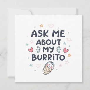 Anúncio Pergunte-me Sobre Minha Arte de Bebê Burrito Fofo