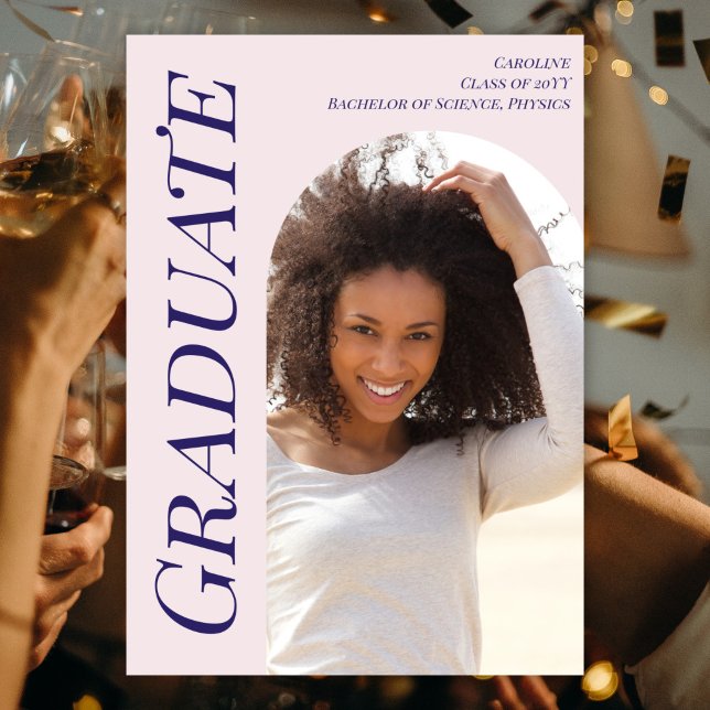 Anúncio Personalização da Graduação Rosa Moderna em 2025 F (Criador carregado)