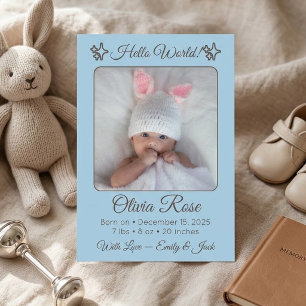 Anúncio Personalizado de Bebê com Foto, Nome e Pai