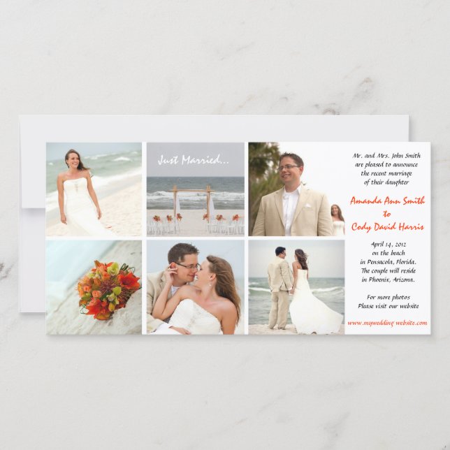 Anúncio personalizado de casamento de fotos (Frente)