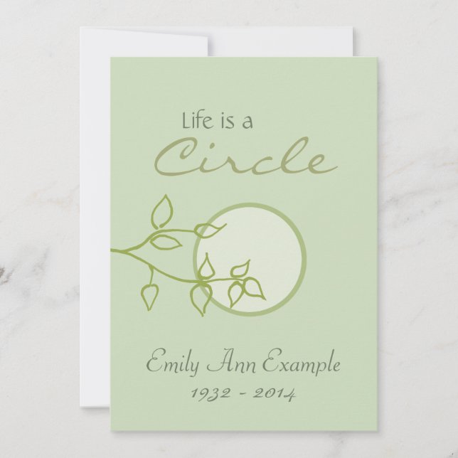 Anúncio personalizável de morte (folhas) (Frente)