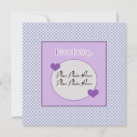 Anúncio personalizável de nascimento de roxo azul