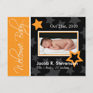 Anúncio personalizável de nascimento do bebê em ou