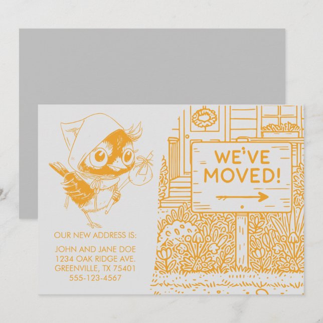 Anúncio personalizável de novo endereço residencia (Frente/Verso)