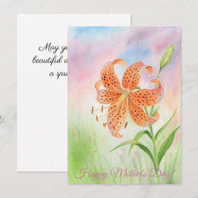 Anúncio Personalized Elegant Tiger Lily (Frente/Verso)