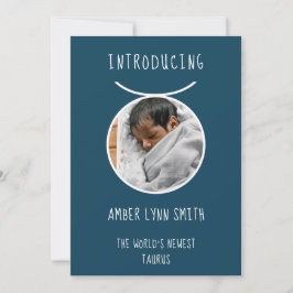 Anúncio Personalized White and Blue Taurus Zodiac