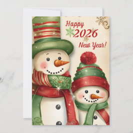Anúncio Personiz Vintage Happy New Year Greeting Card